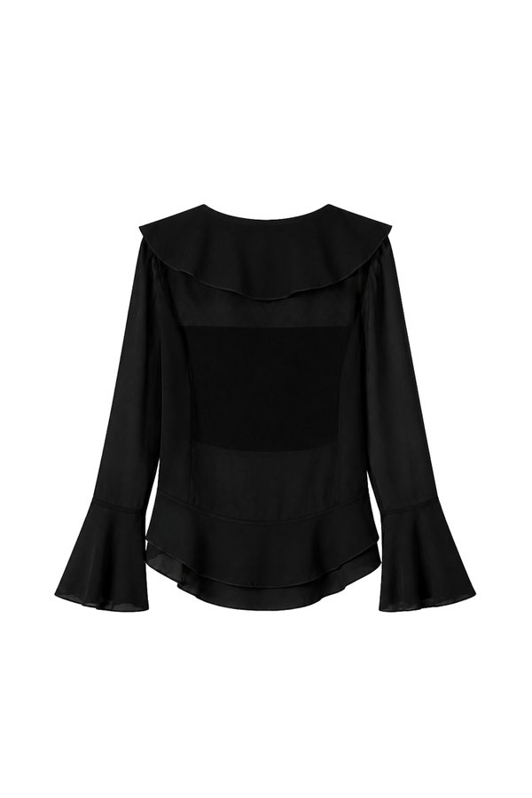Rellie Ruffles Two-Piece Top in Black