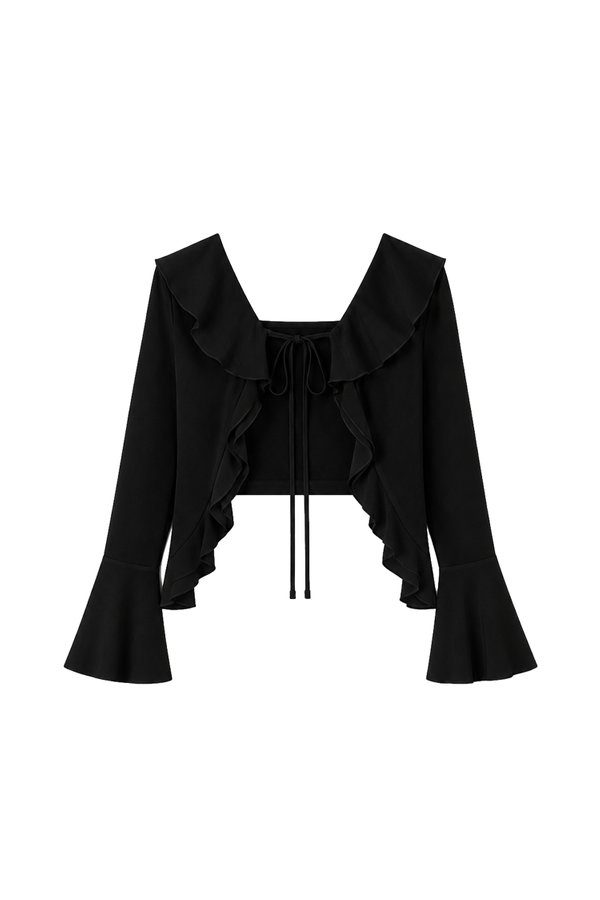Rellie Ruffles Two-Piece Top in Black