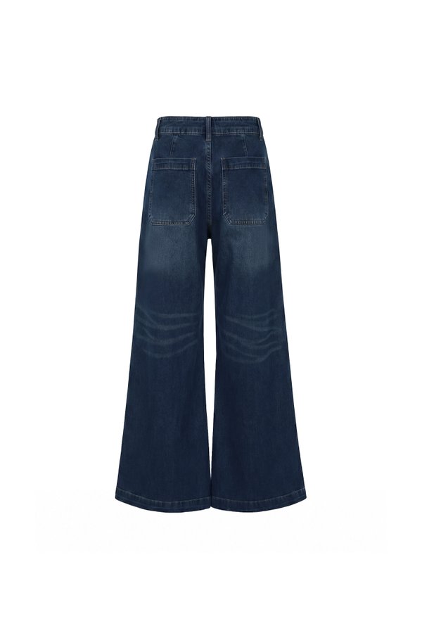 Daryl Double Pocket Denim Jeans in Very Dark Wash