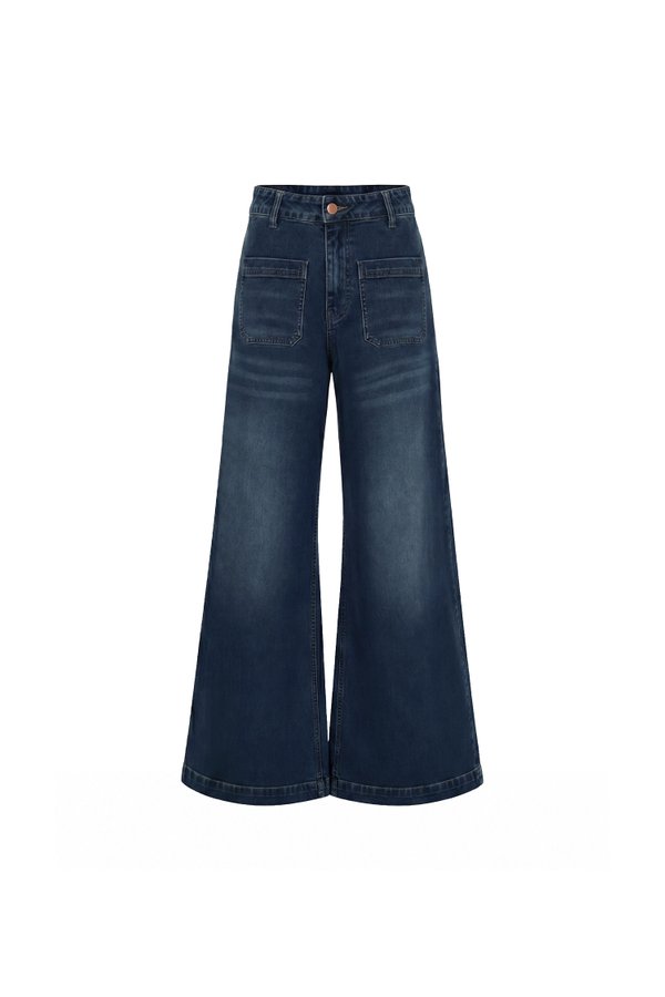 Daryl Double Pocket Denim Jeans in Very Dark Wash