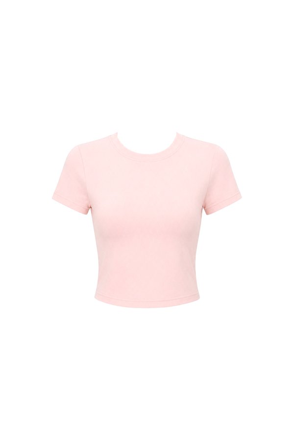 Bonnie Basic Padded Tee in Light Pink