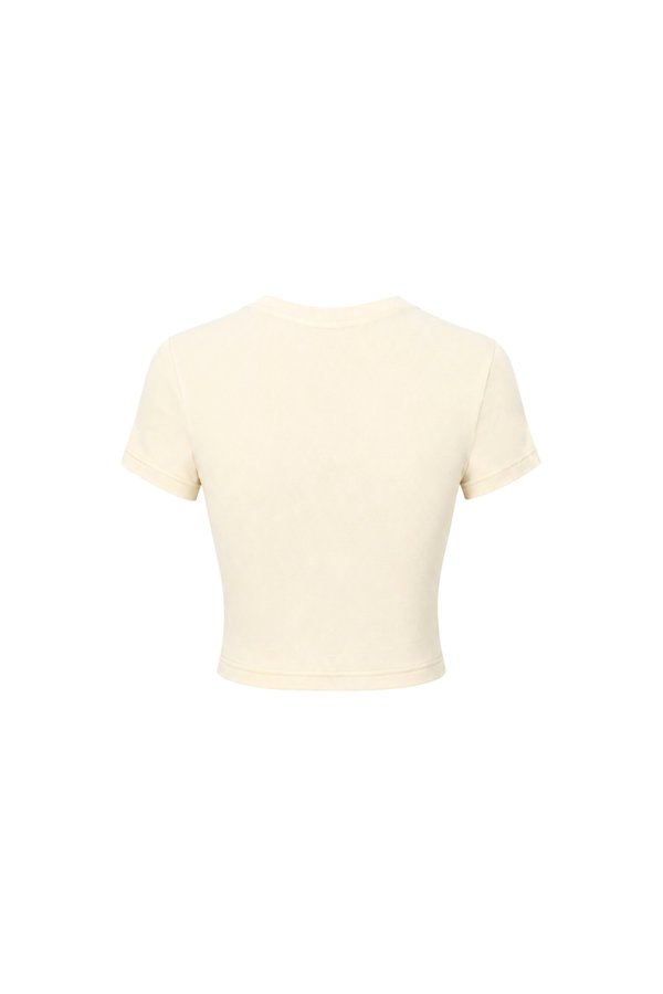 Bonnie Basic Padded Tee in Pale Yellow