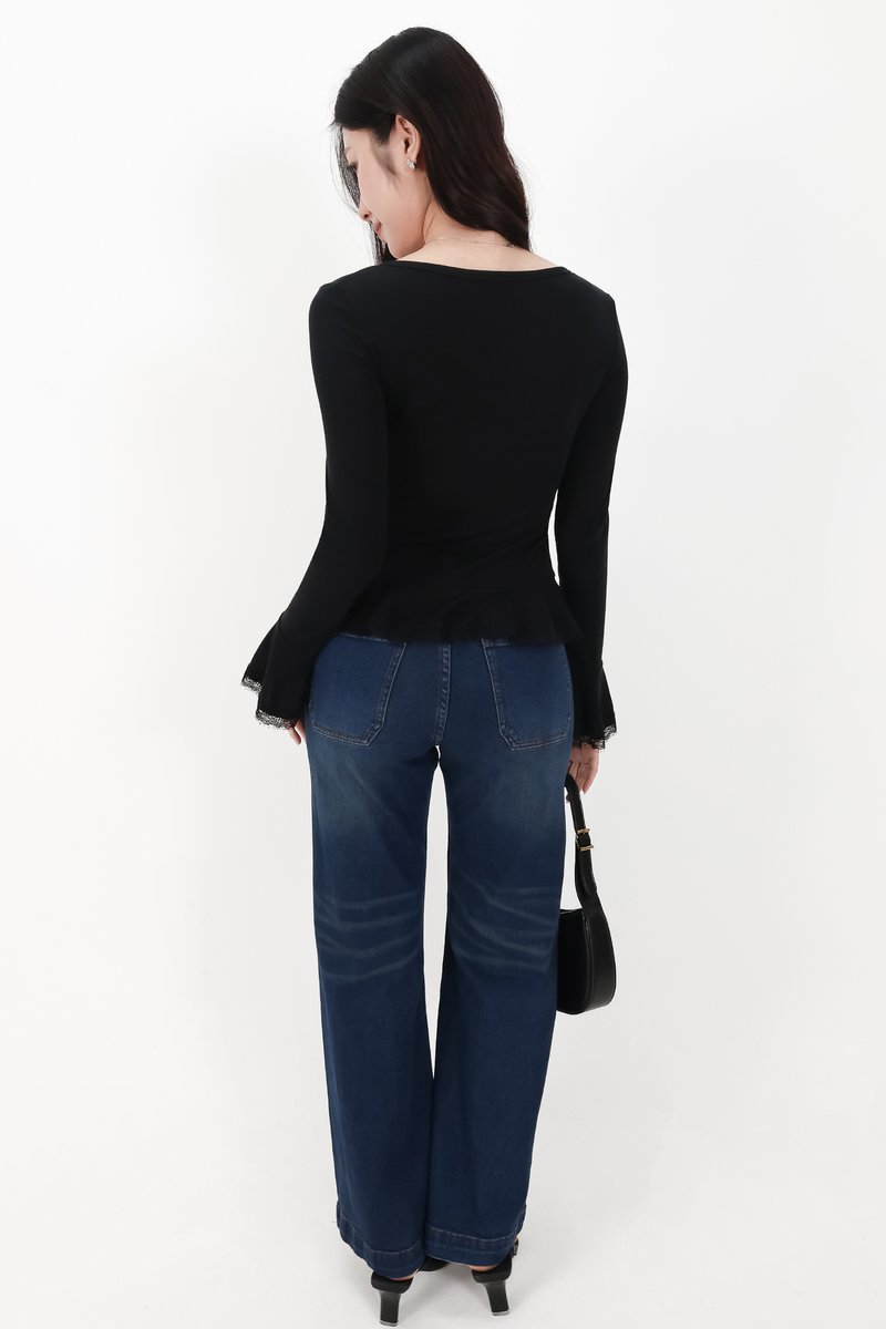 Daryl Double Pocket Denim Jeans in Very Dark Wash