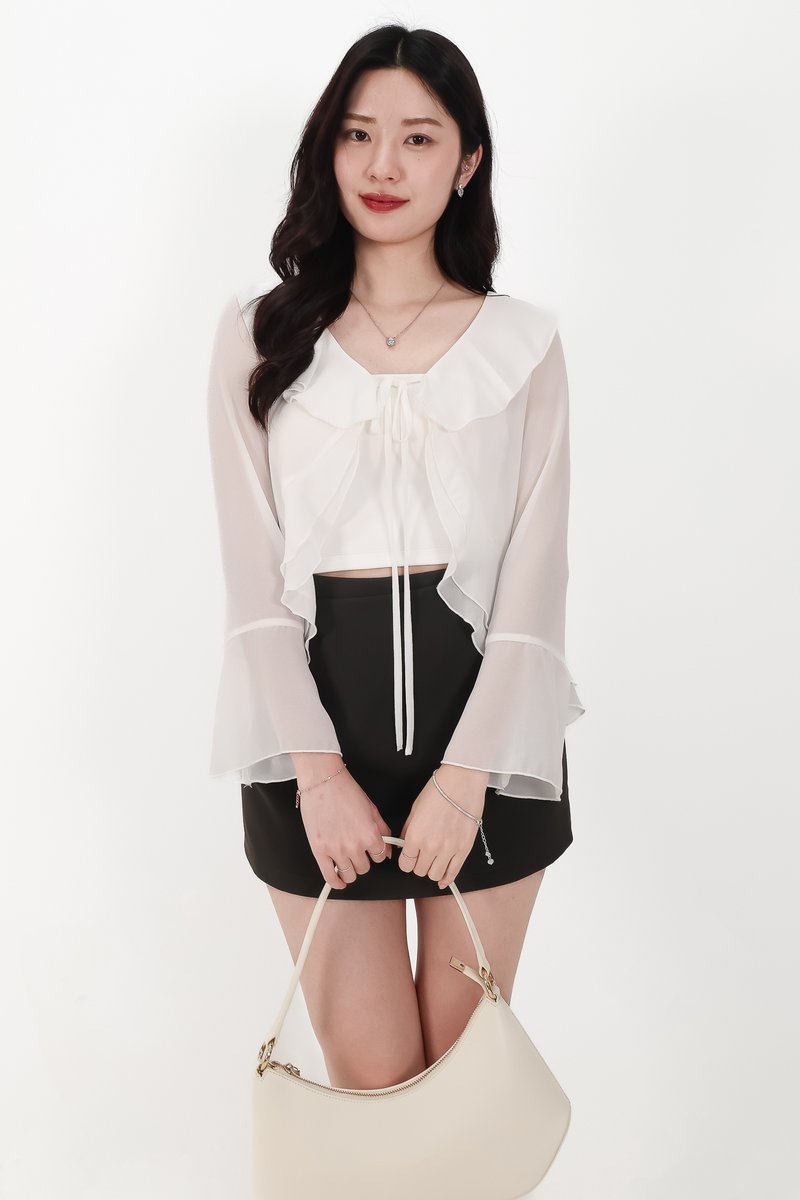 BACKORDER | Rellie Ruffles Two-Piece Top in White