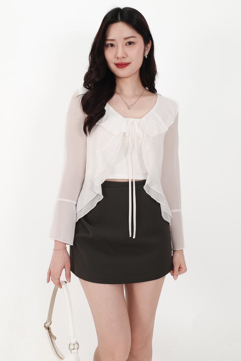 BACKORDER | Rellie Ruffles Two-Piece Top in White