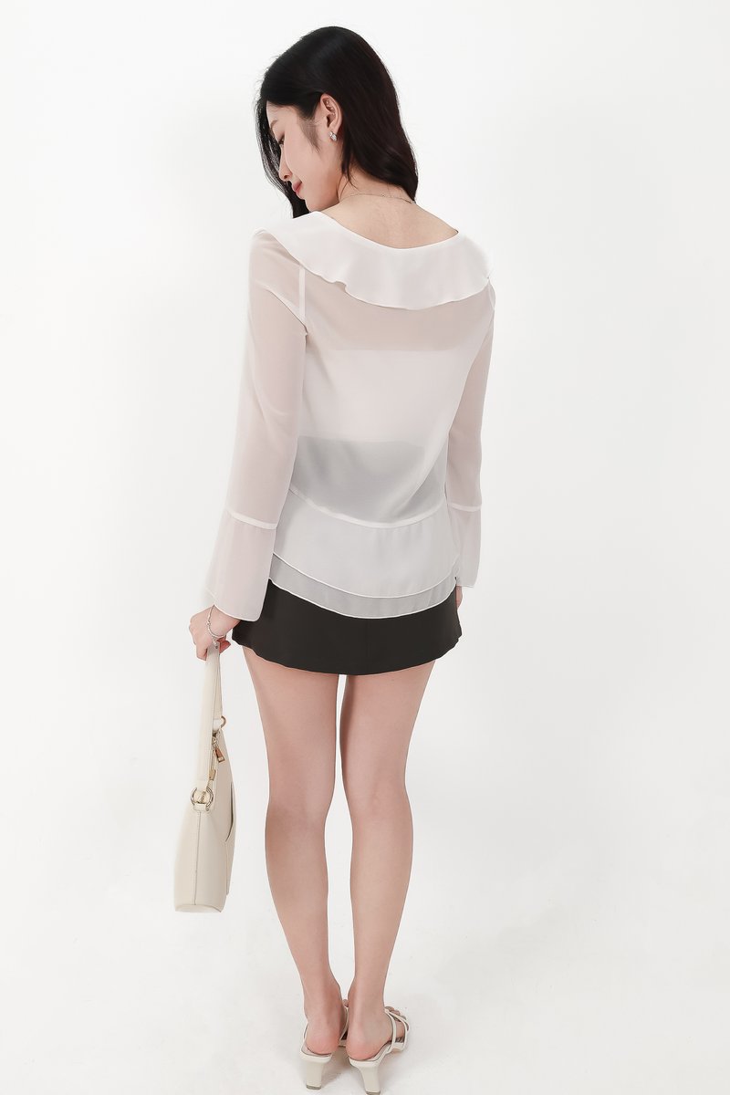 BACKORDER | Rellie Ruffles Two-Piece Top in White