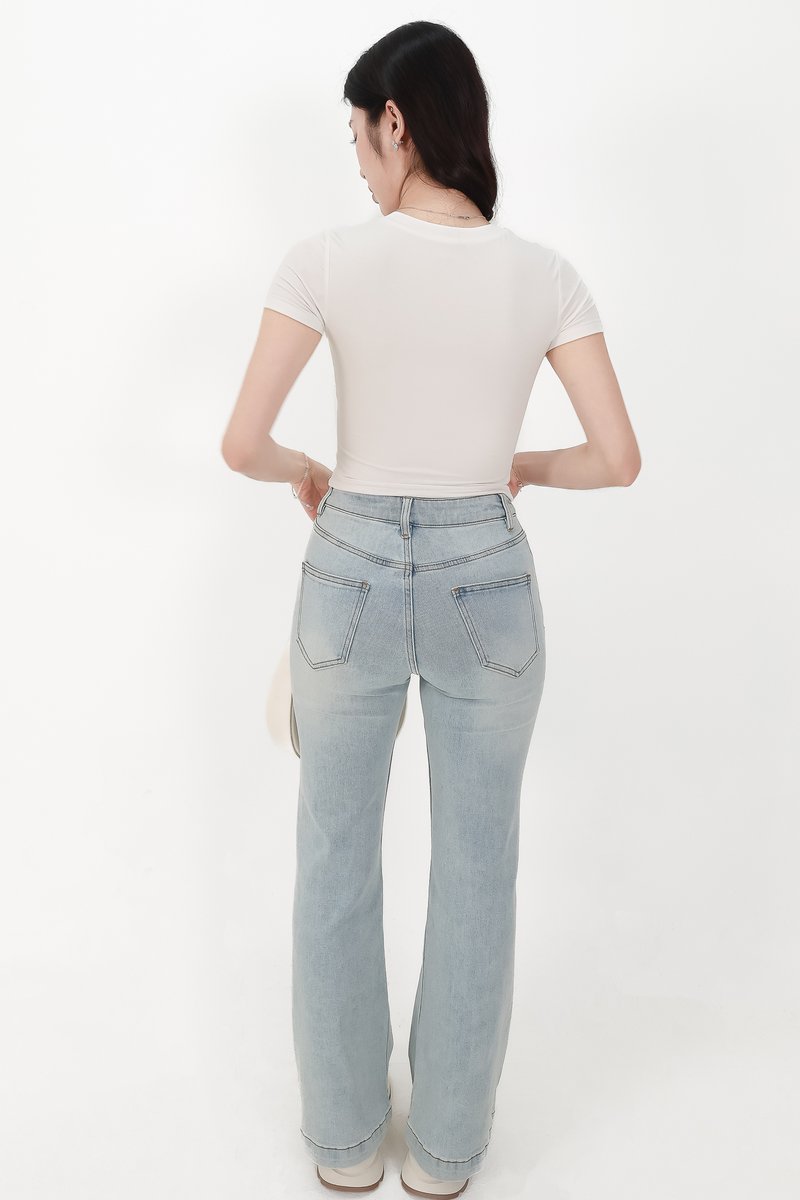 Millie Mid Waist Denim Jeans in Light Faded Wash