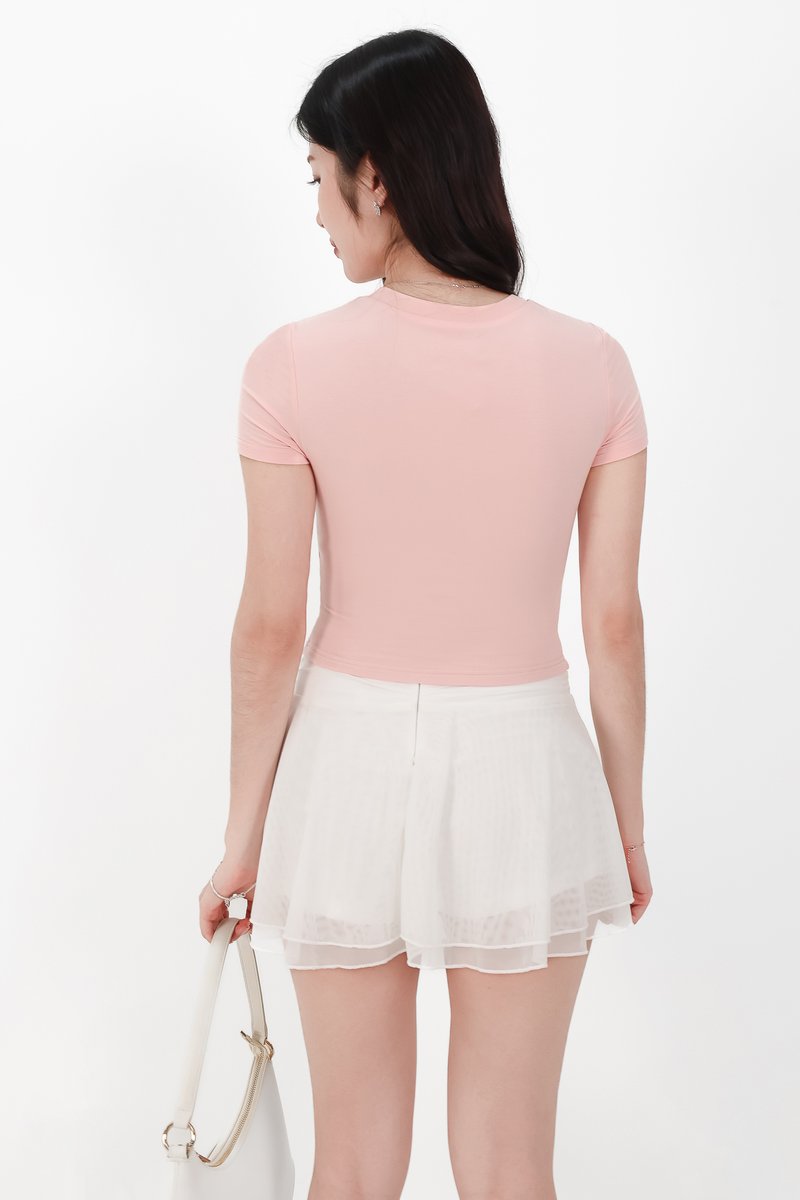 Bonnie Basic Padded Tee in Light Pink