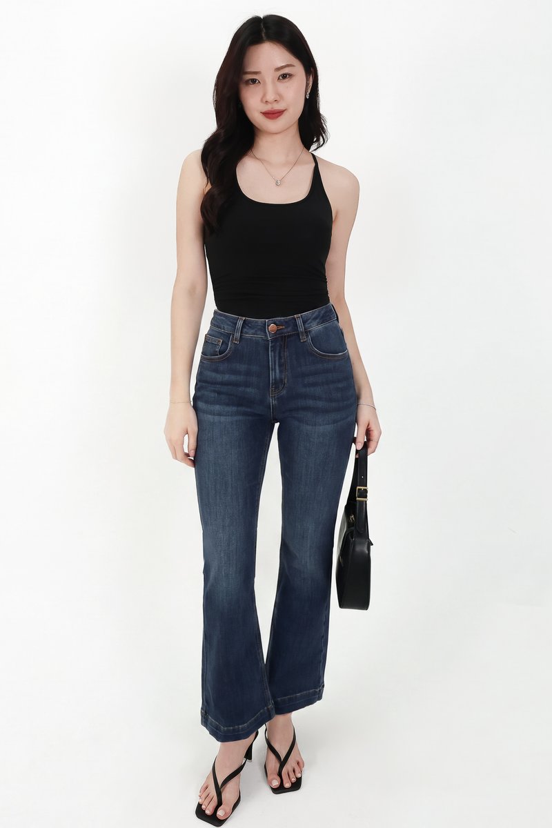 Millie Mid Waist Denim Jeans in Dark Wash