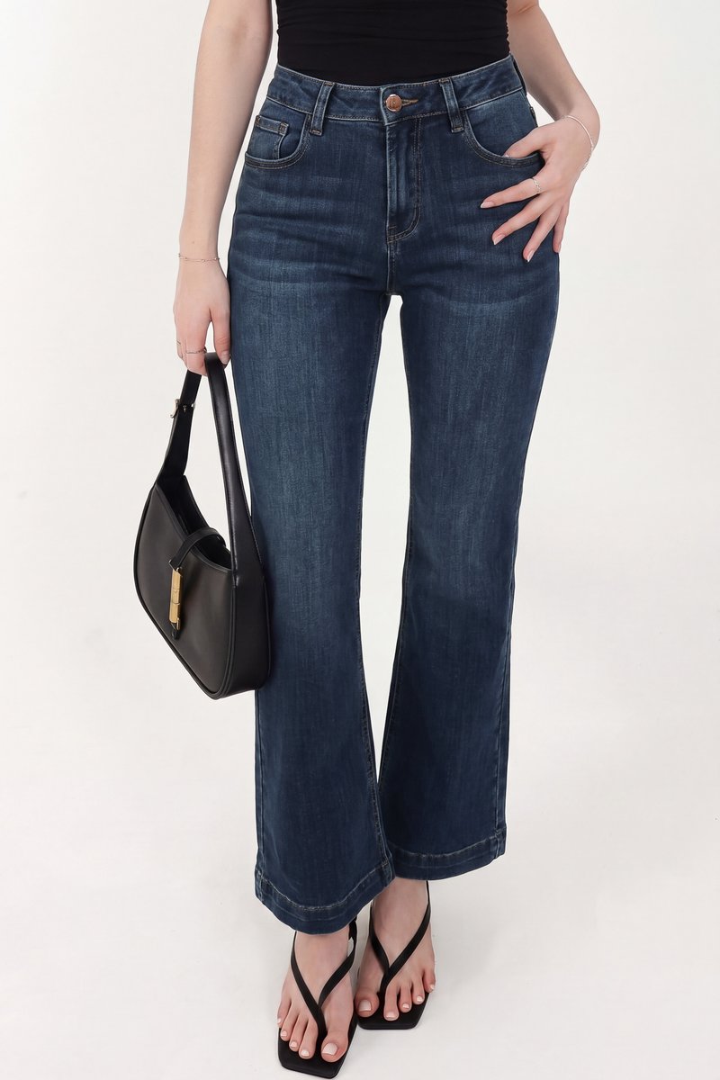 Millie Mid Waist Denim Jeans in Dark Wash