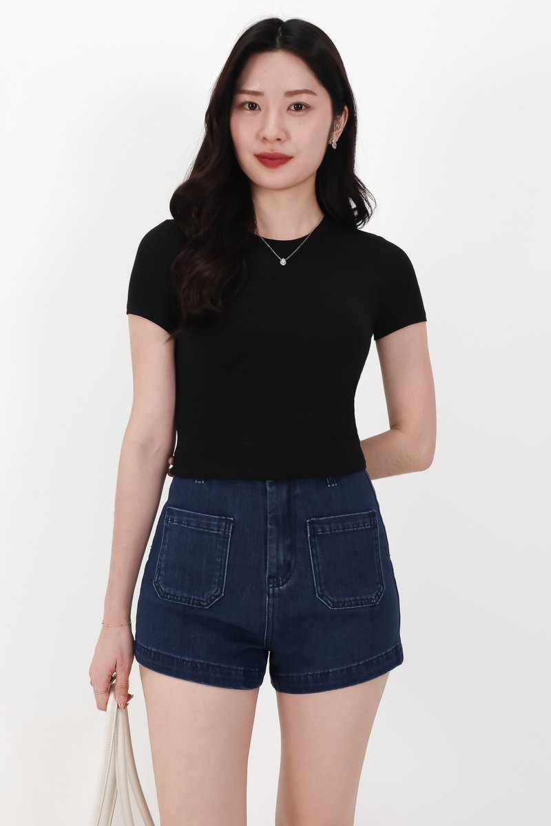 Bonnie Basic Padded Tee in Black