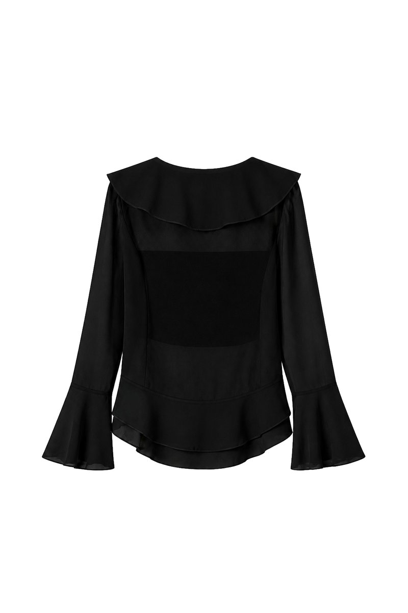 Rellie Ruffles Two-Piece Top in Black