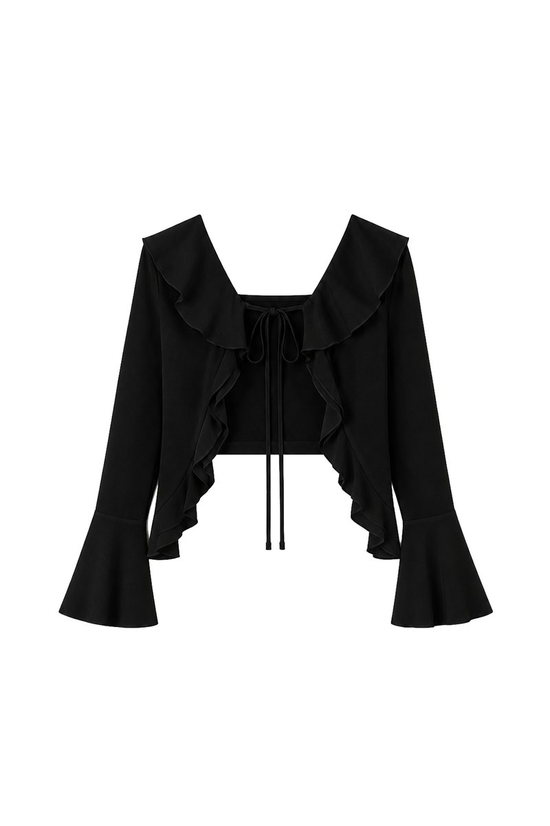 Rellie Ruffles Two-Piece Top in Black