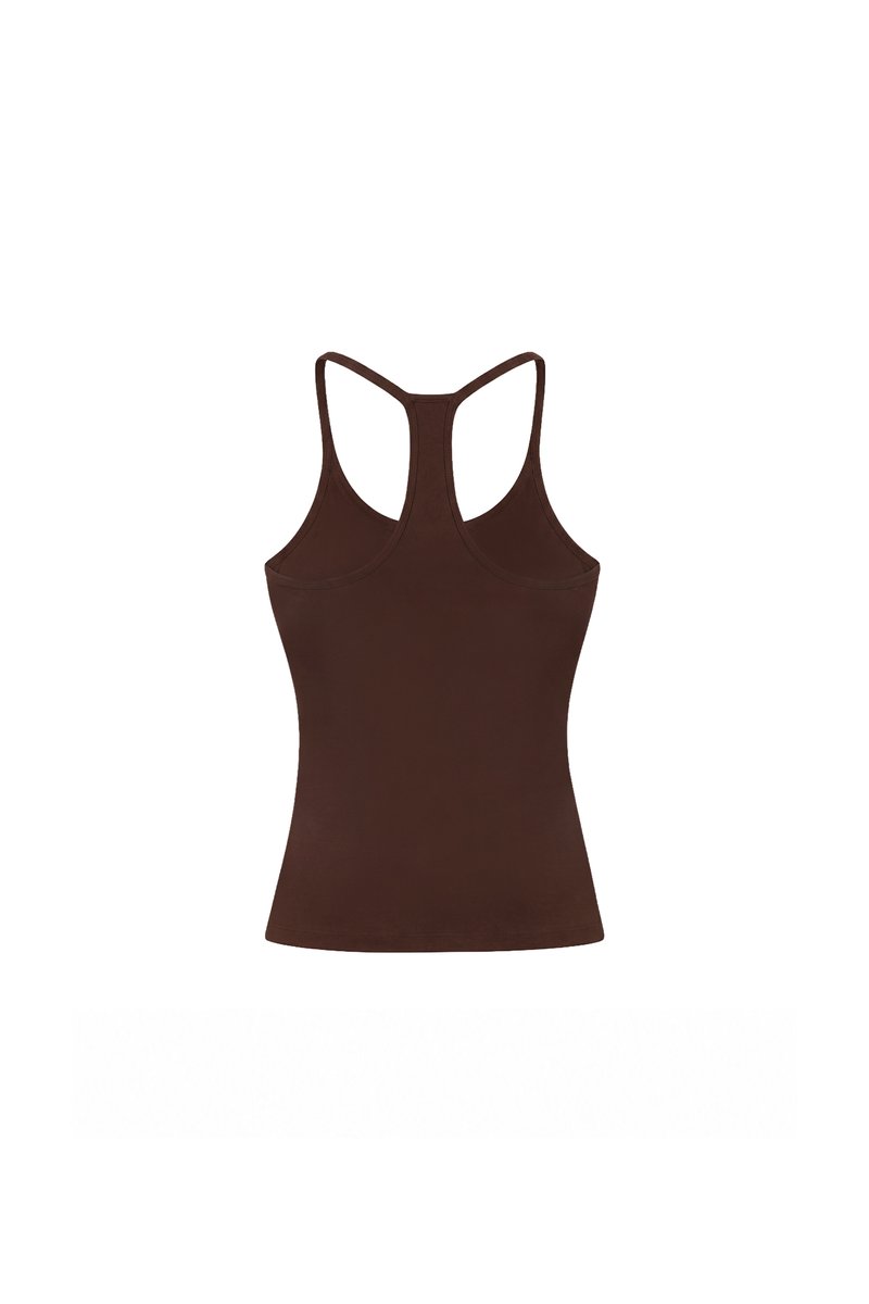 Henry Halter Ruched Top in Brown