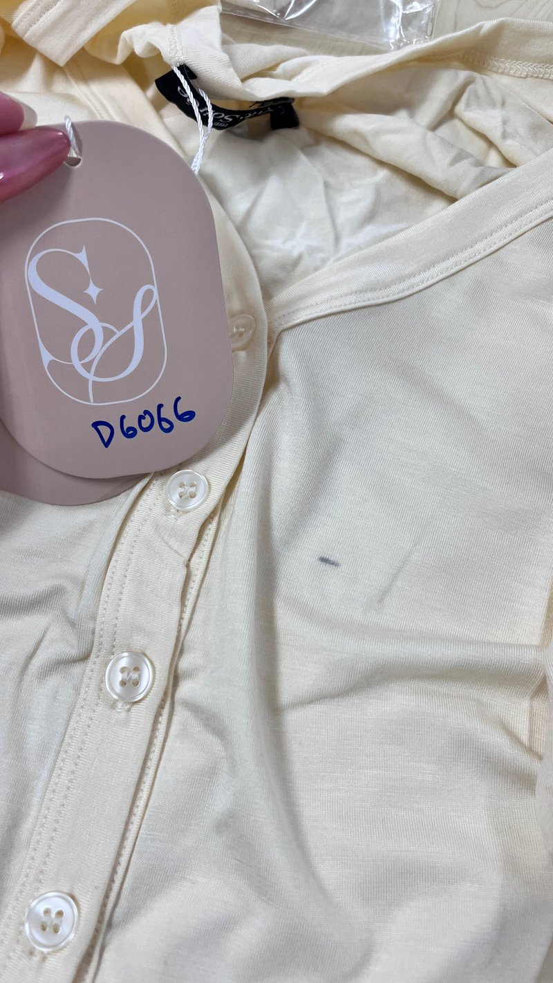 DEFECT | Chaerin Cardigan Top Set in Pale Yellow in S