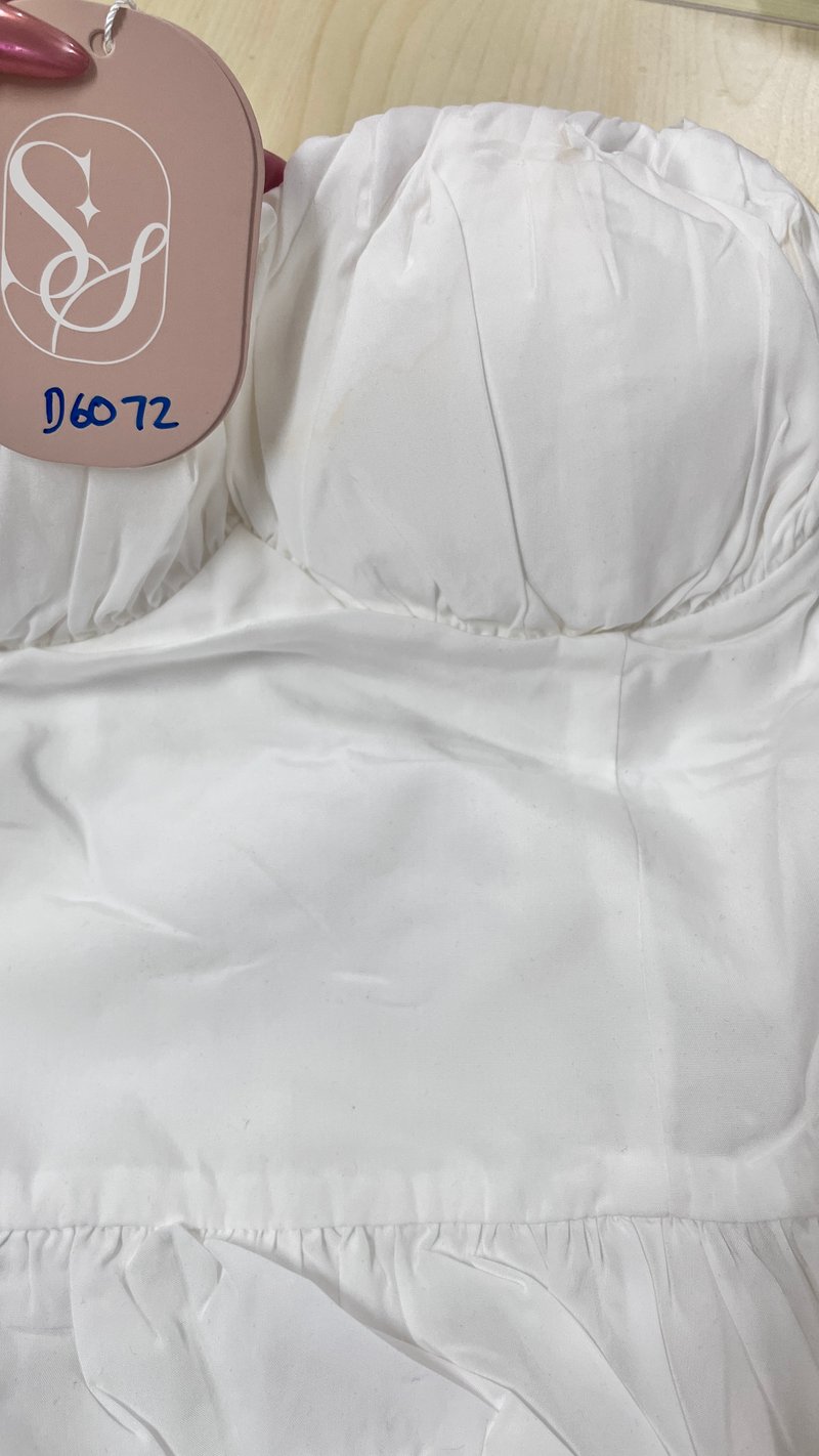 DEFECT | Bella Bustier Bubble Romper Dress in White in M