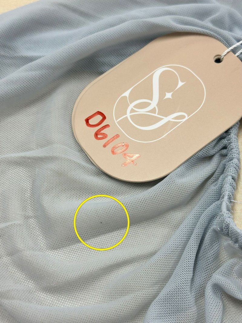 DEFECT | Mila Mesh Flutter Top in Light Grey Blue in S