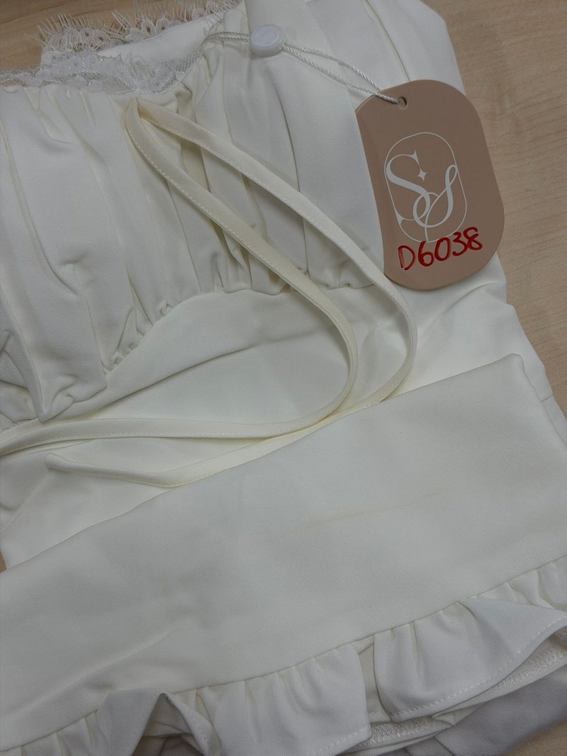 DEFECT | Sammy Sleeved Romper Dress in White in XS, S, M, XL