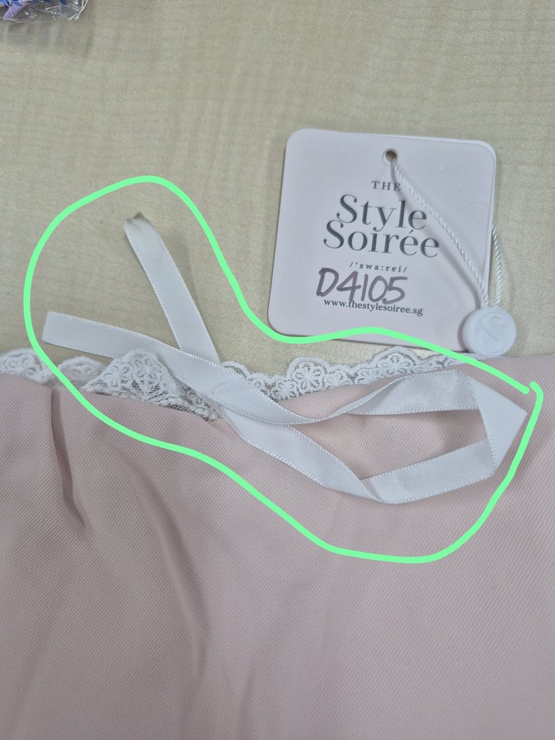 DEFECT | Raegan Ribbon Romper Spag Dress in Blush Pink in S