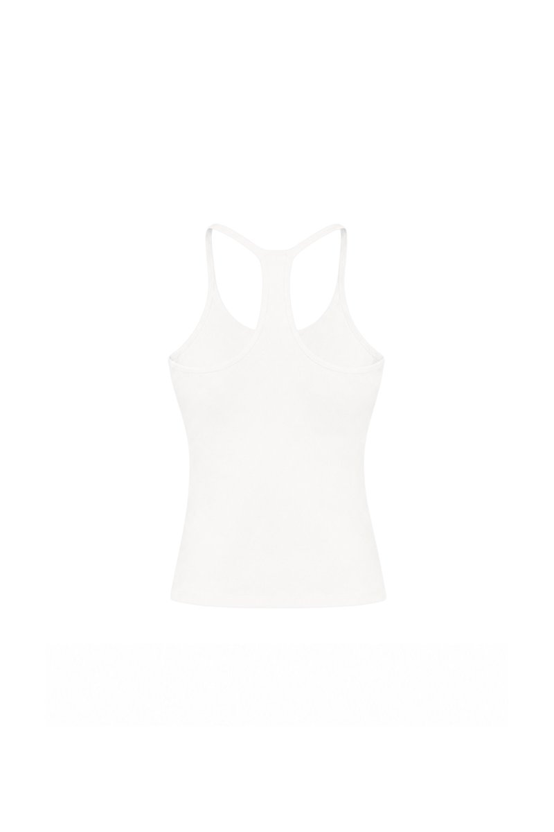 Henry Halter Ruched Top in White