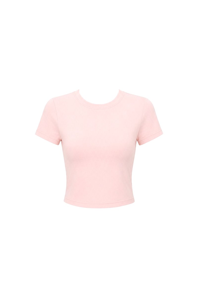 Bonnie Basic Padded Tee in Light Pink
