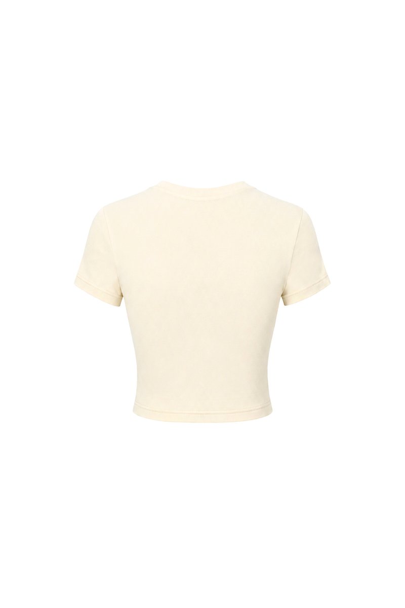 Bonnie Basic Padded Tee in Pale Yellow