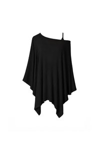 Ophelia One Shoulder Two Piece Top Set in Black