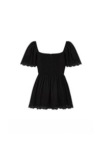 PREORDER | Fia Flutter Lace Trim Top in Black