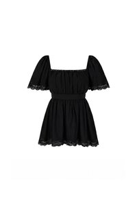 PREORDER | Fia Flutter Lace Trim Top in Black