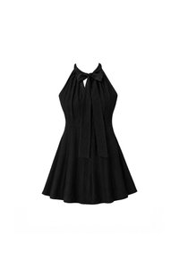 Taeri Tie Romper Dress in Black