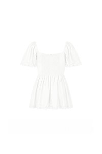 PREORDER | Fia Flutter Lace Trim Top in White