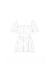 PREORDER | Fia Flutter Lace Trim Top in White