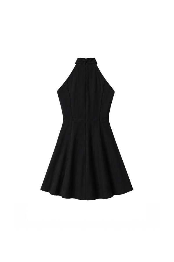 Taeri Tie Romper Dress in Black