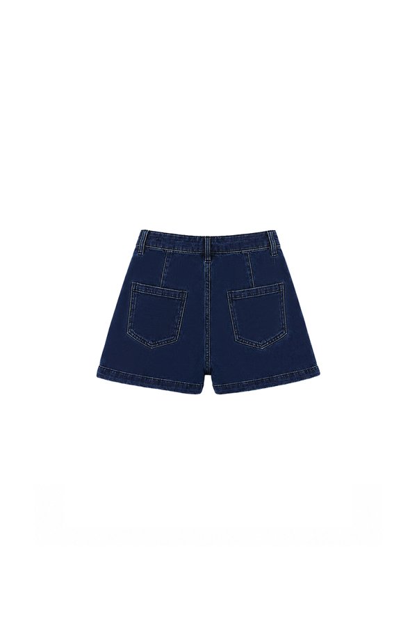 SALES EXCLUSIVE | Darin Double Pocket Denim Shorts in Dark Wash