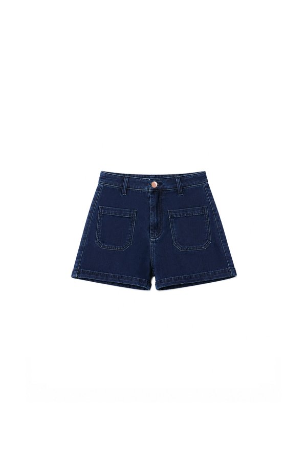 SALES EXCLUSIVE | Darin Double Pocket Denim Shorts in Dark Wash
