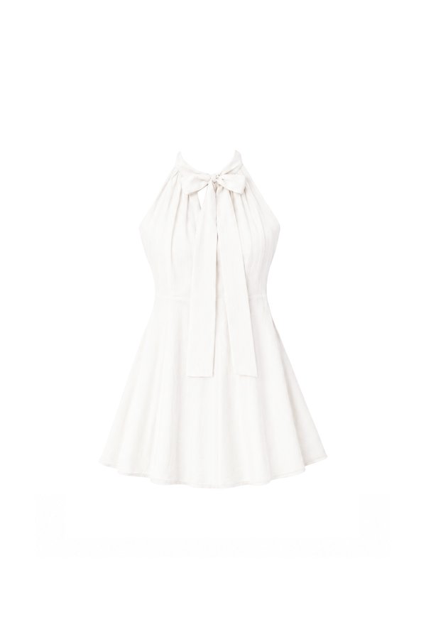 Taeri Tie Romper Dress in White