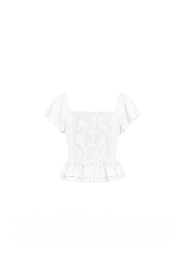 Fiora Flutter Top in White