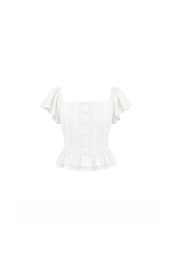 Fiora Flutter Top in White
