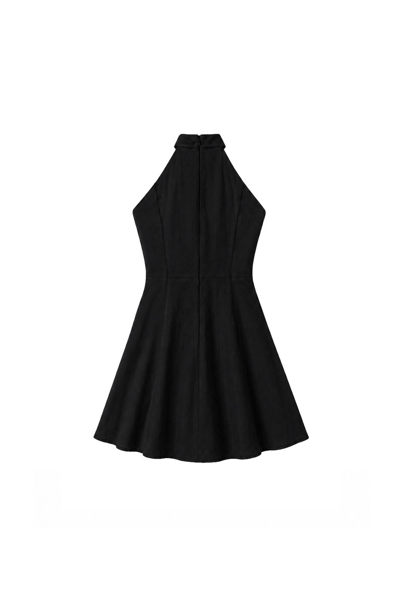 Taeri Tie Romper Dress in Black