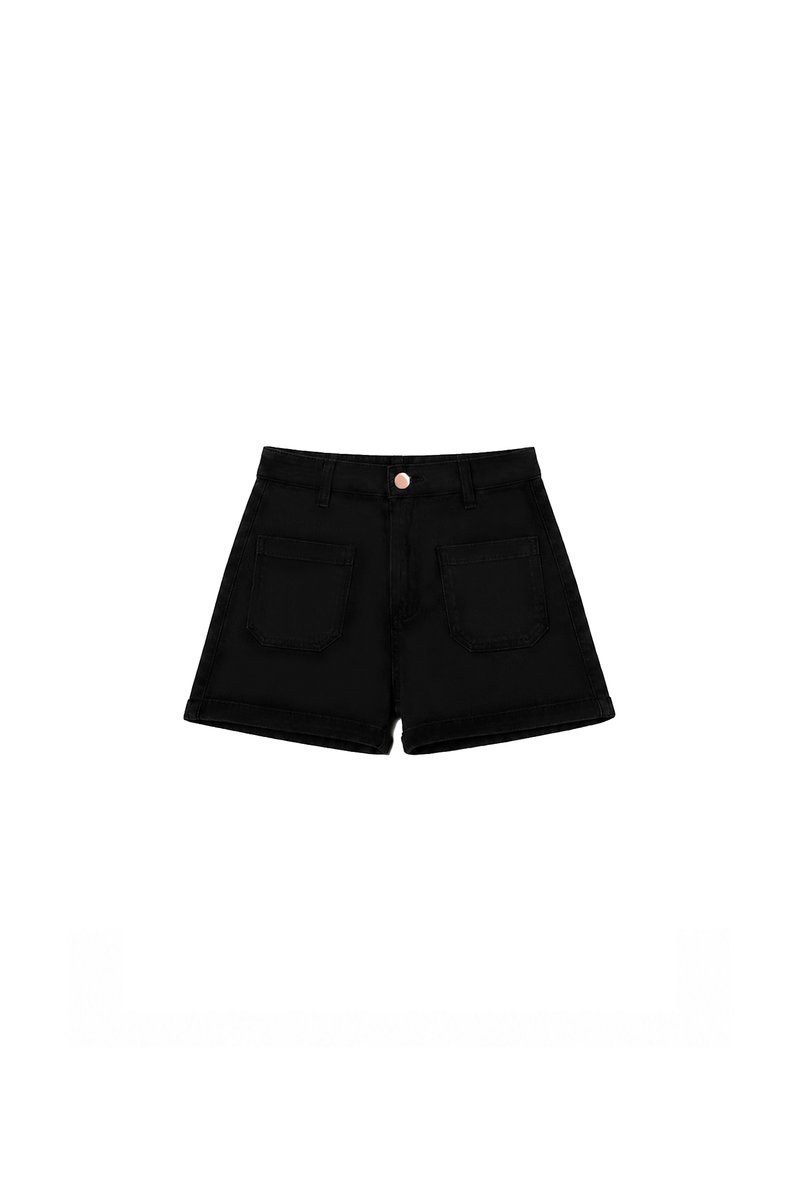 SALES EXCLUSIVE | Darin Double Pocket Denim Shorts in Black ( Runs Smaller )
