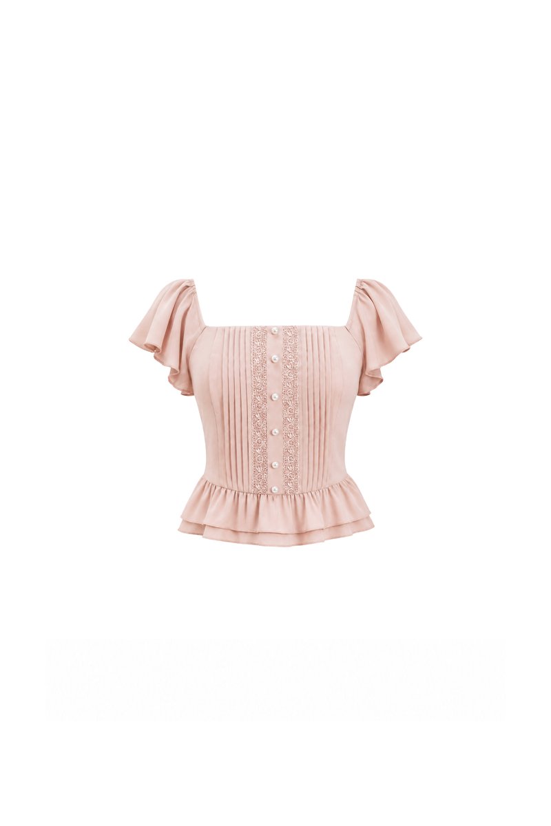 Fiora Flutter Top in Nude Blush