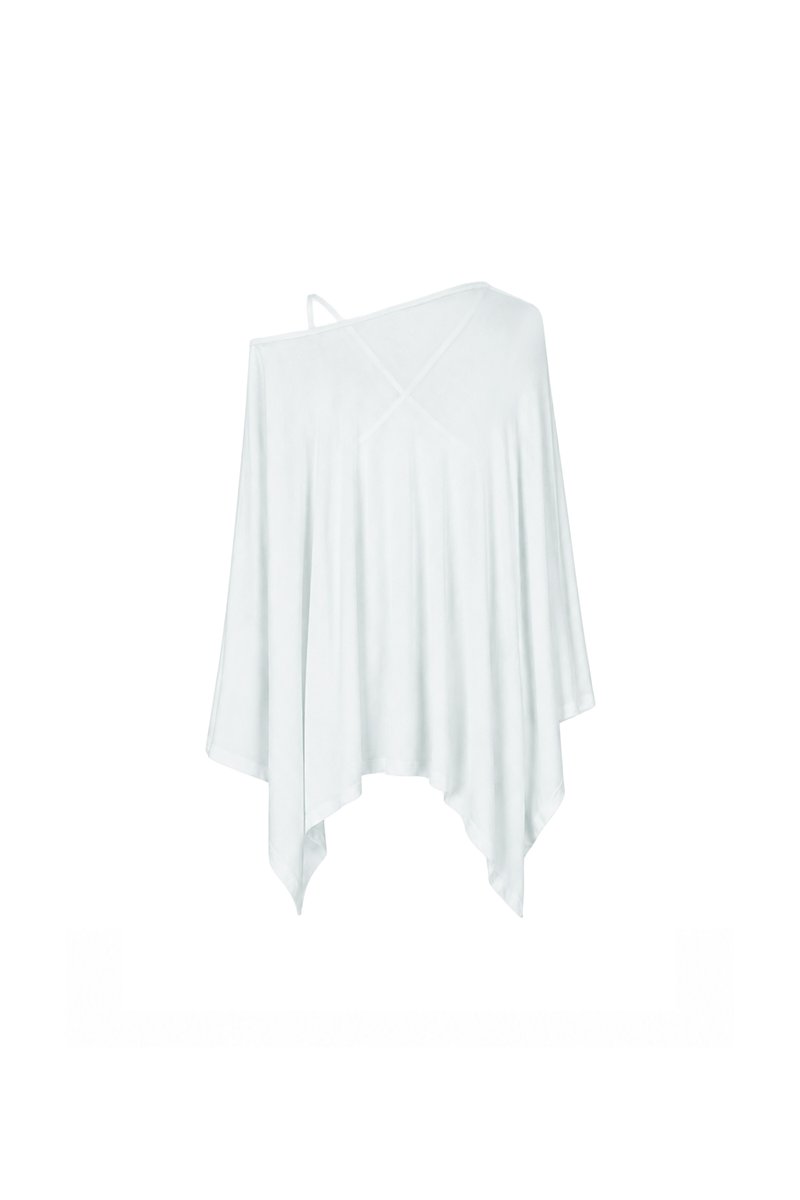 Ophelia One Shoulder Two Piece Top Set in Ice Blue