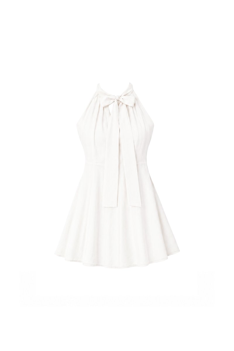Taeri Tie Romper Dress in White