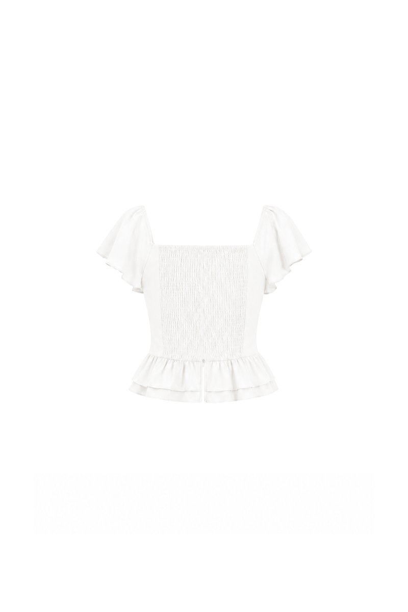 Fiora Flutter Top in White