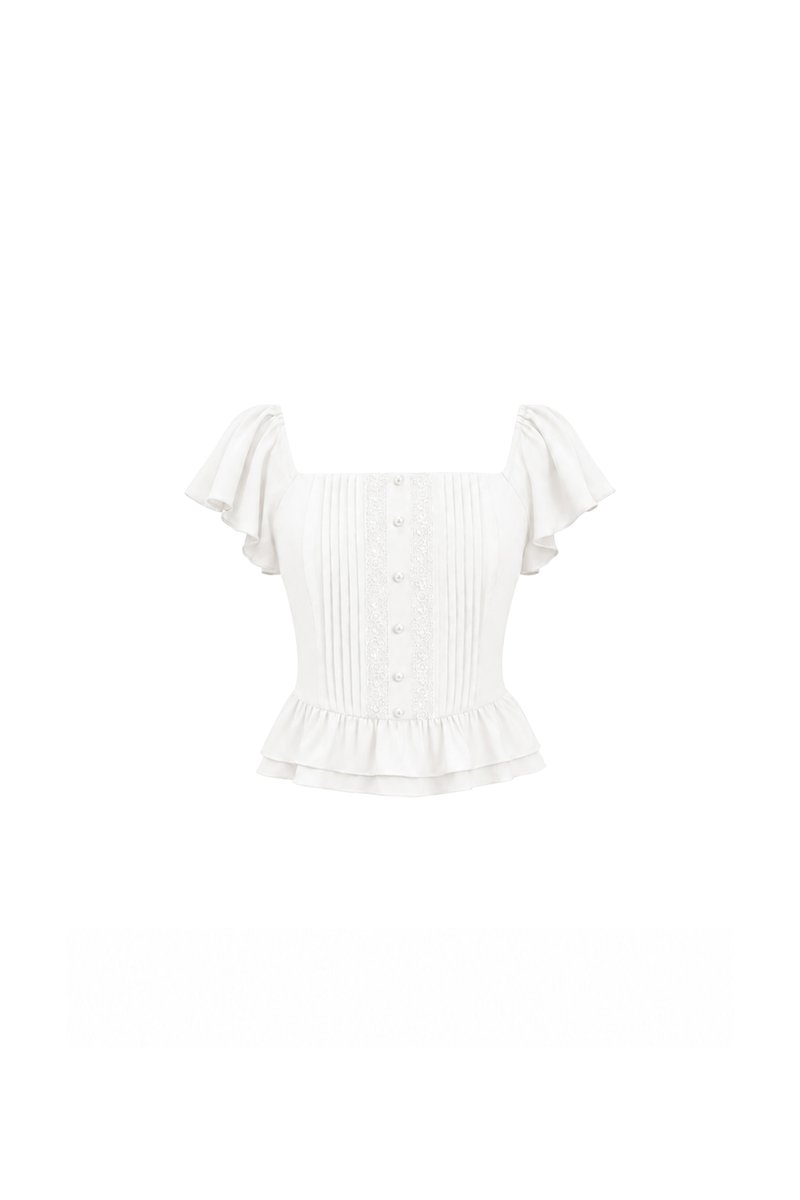 Fiora Flutter Top in White