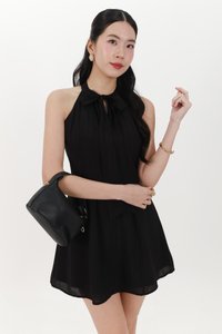 Taeri Tie Romper Dress in Black
