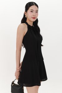 Taeri Tie Romper Dress in Black