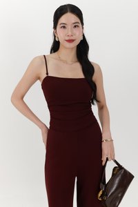 Jennie Jogger Co-ord Top in Berry Brown