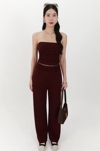 Jennie Jogger Co-ord Top in Berry Brown