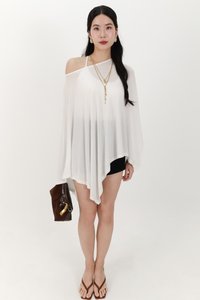 Ophelia One Shoulder Two Piece Top Set in White